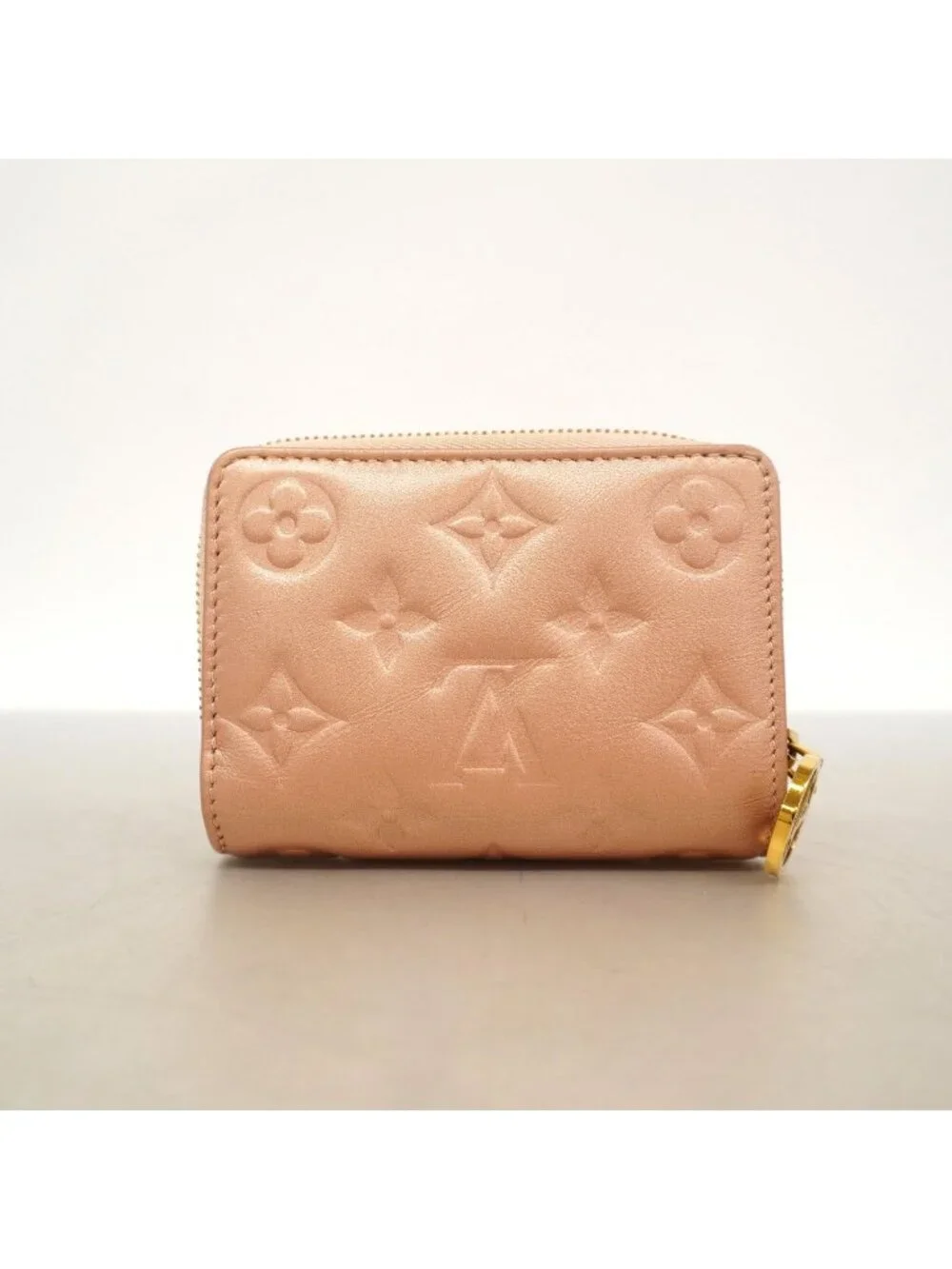 Louis Vuitton Wallet Monogram Embossed Portefeuille Lou Rose Gold